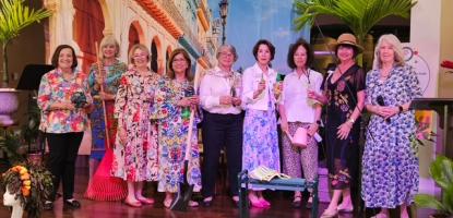Garden Club Executives in photo backdrop